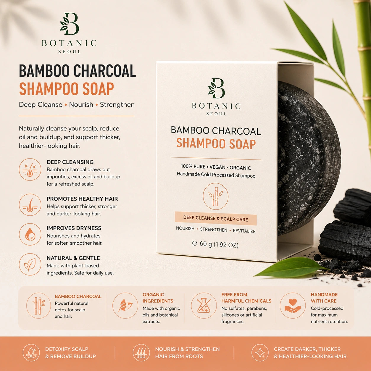 Bamboo Charcoal Shampoo Soap