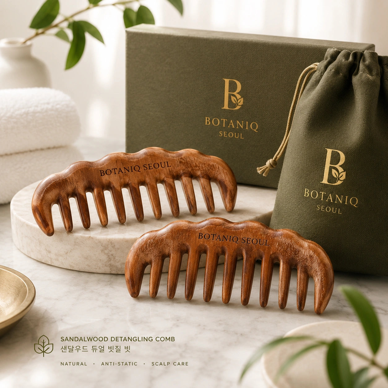 Sandalwood Wide-Tooth Detangling Comb