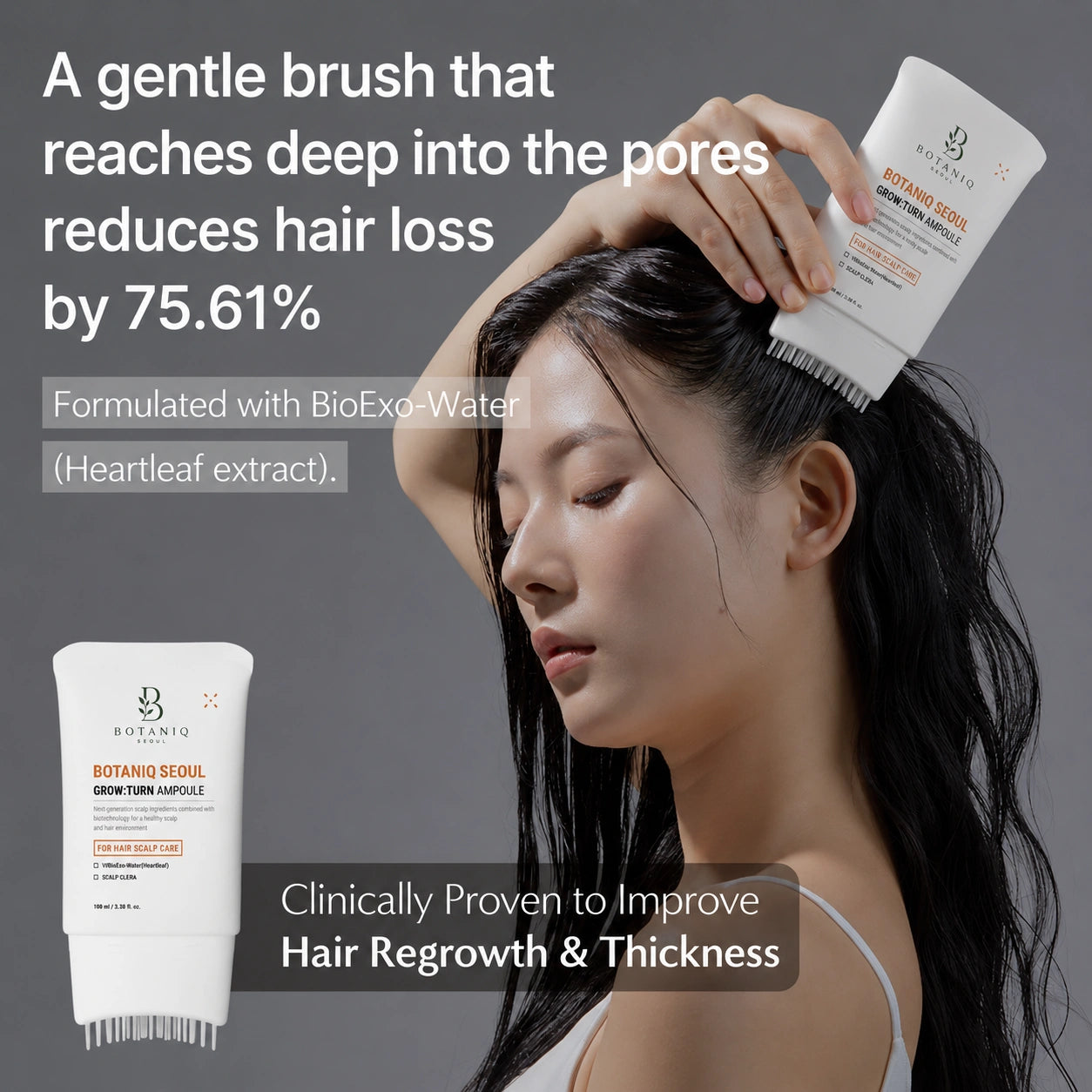 Growturn Hair Brush Serum l Clinically Proven for Visibly Fuller Hair & Healthy Scalp